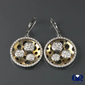 1.00 Ct Diamond Dangle Drop Earrings In 14K Gold