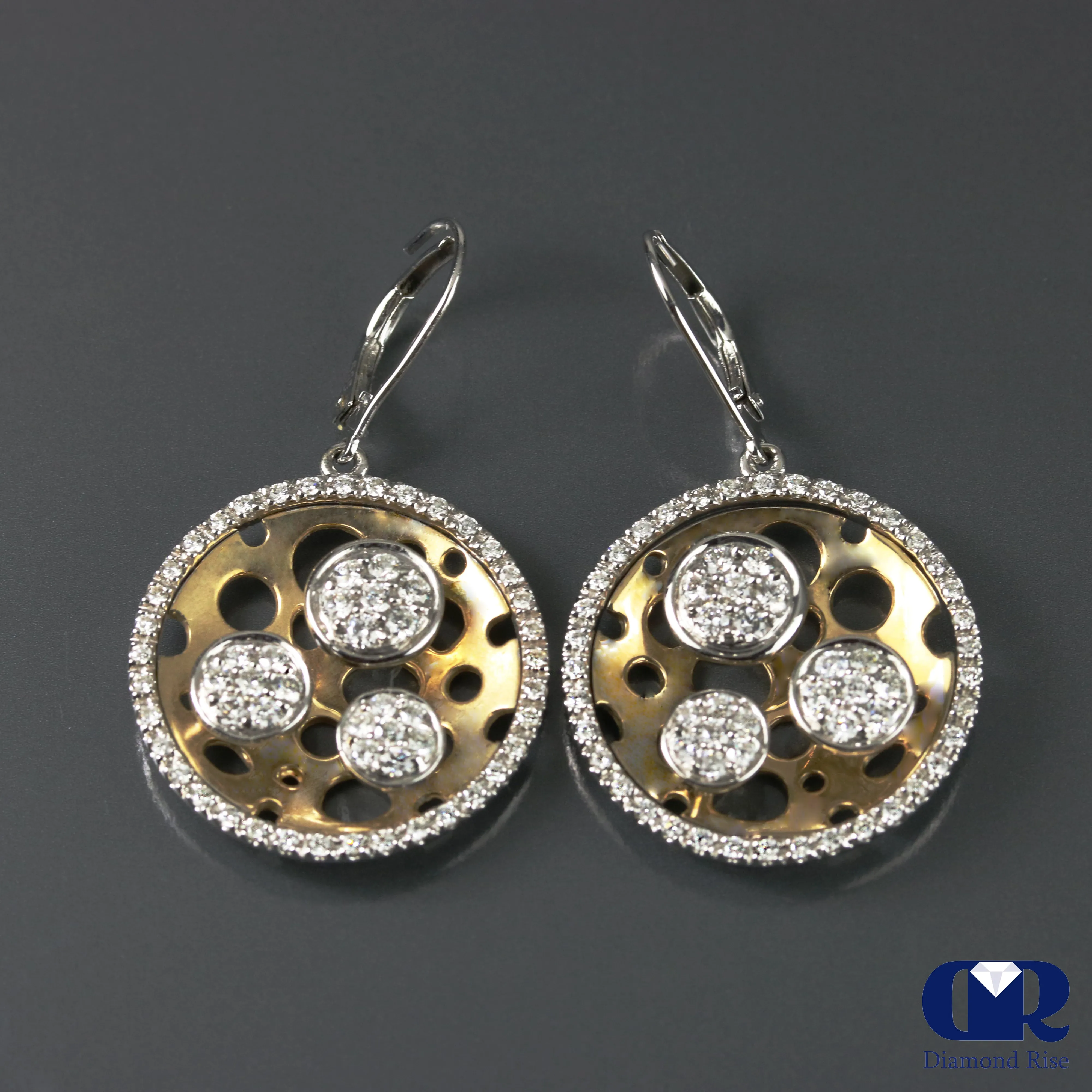 1.00 Ct Diamond Dangle Drop Earrings In 14K Gold