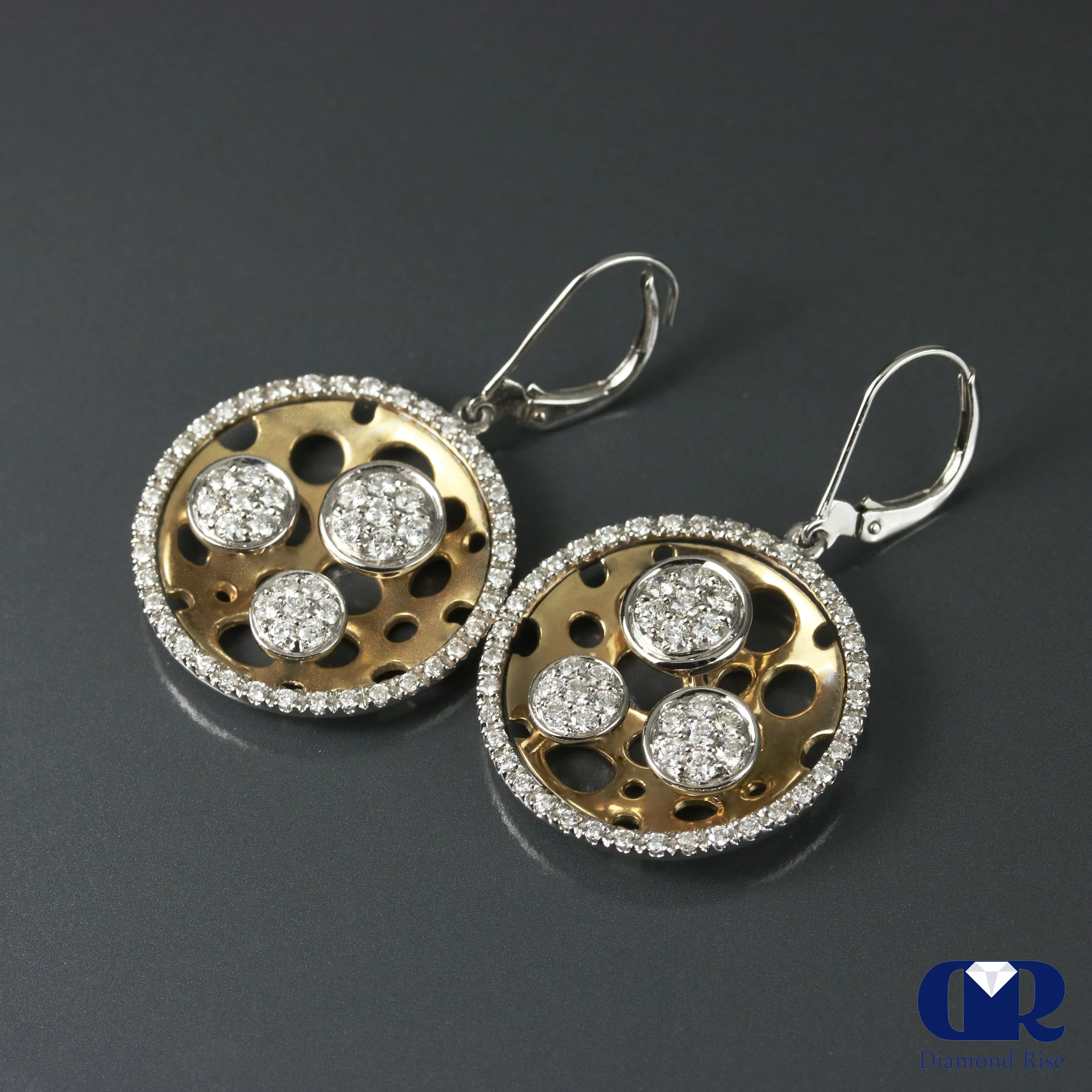 1.00 Ct Diamond Dangle Drop Earrings In 14K Gold