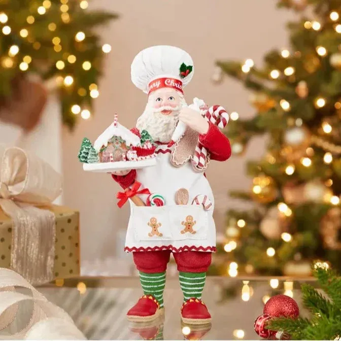 10.5" Fabriché™ Gingerbread Chef Santa