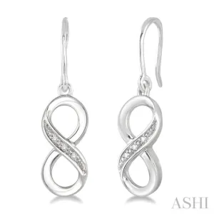 1/50 Ctw Round Cut Diamond Infinity Earrings in Sterling Silver