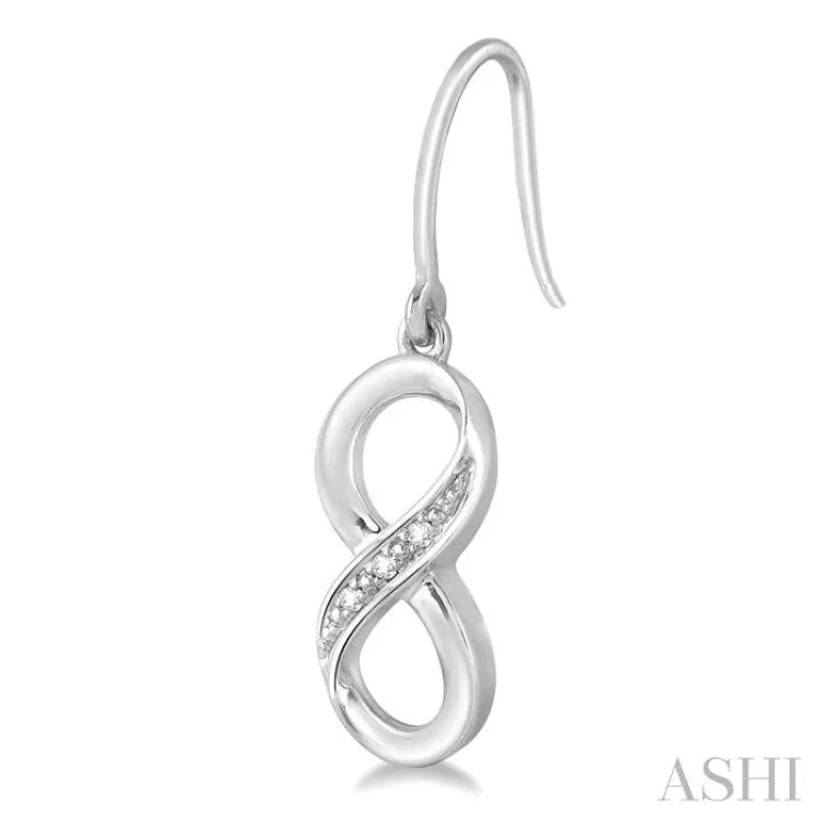 1/50 Ctw Round Cut Diamond Infinity Earrings in Sterling Silver