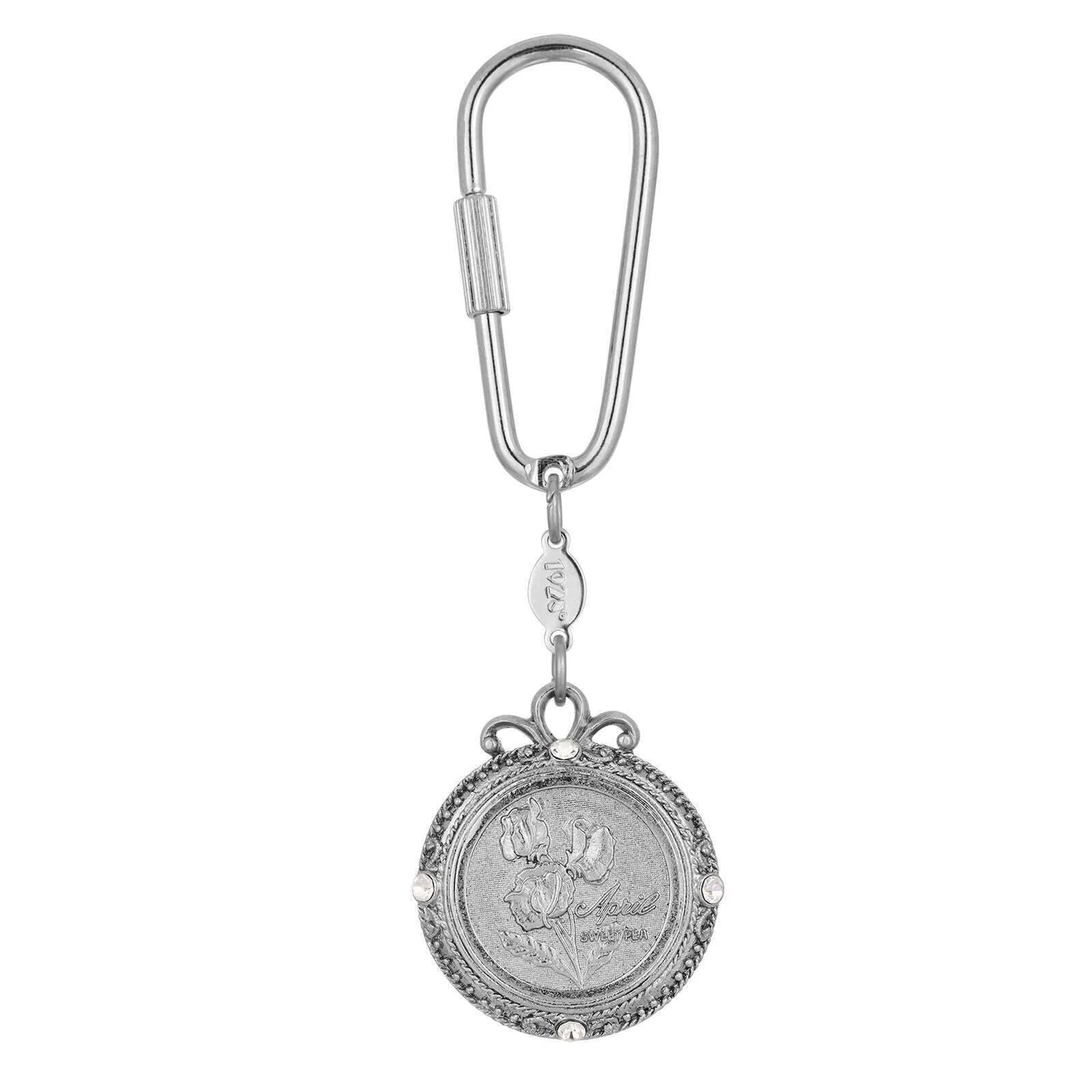 1928 Jewelry Crystal Flower of The Month Carabiner Key Chain