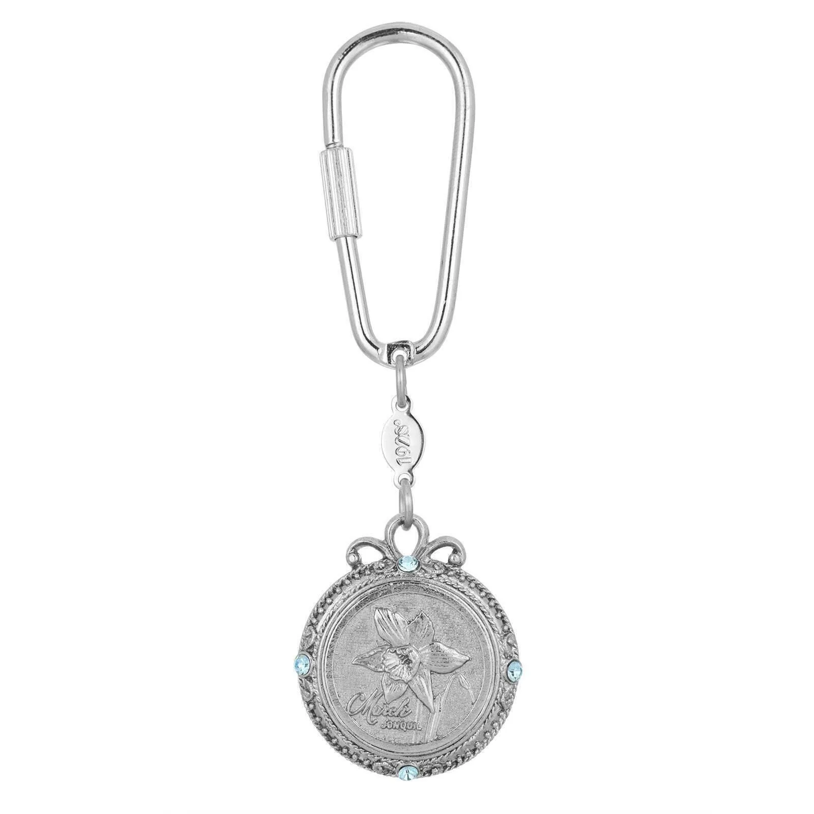 1928 Jewelry Crystal Flower of The Month Carabiner Key Chain