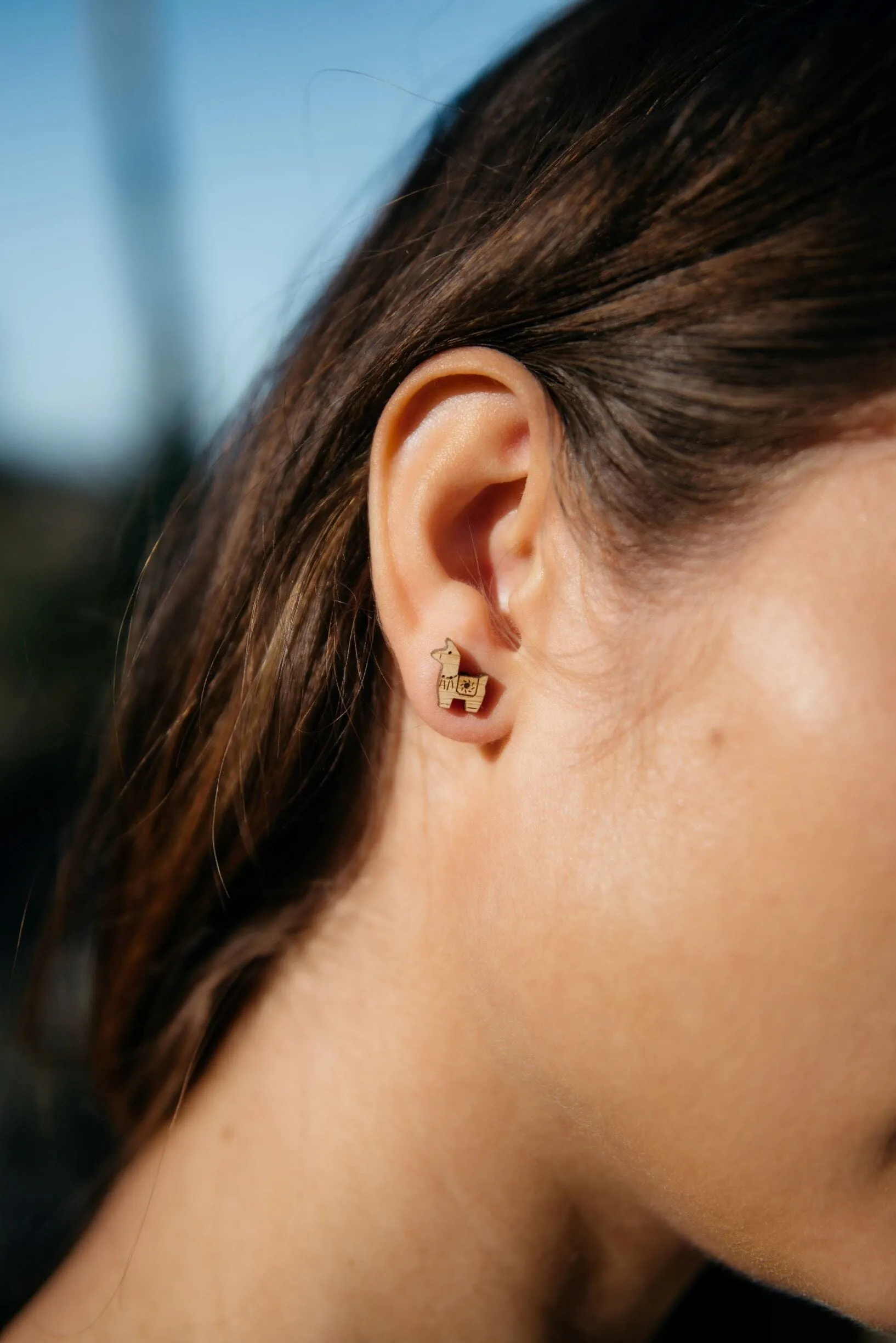 Alpaca Bamboo Earrings