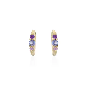 Audrey Mini Hoop Earring with purple stones