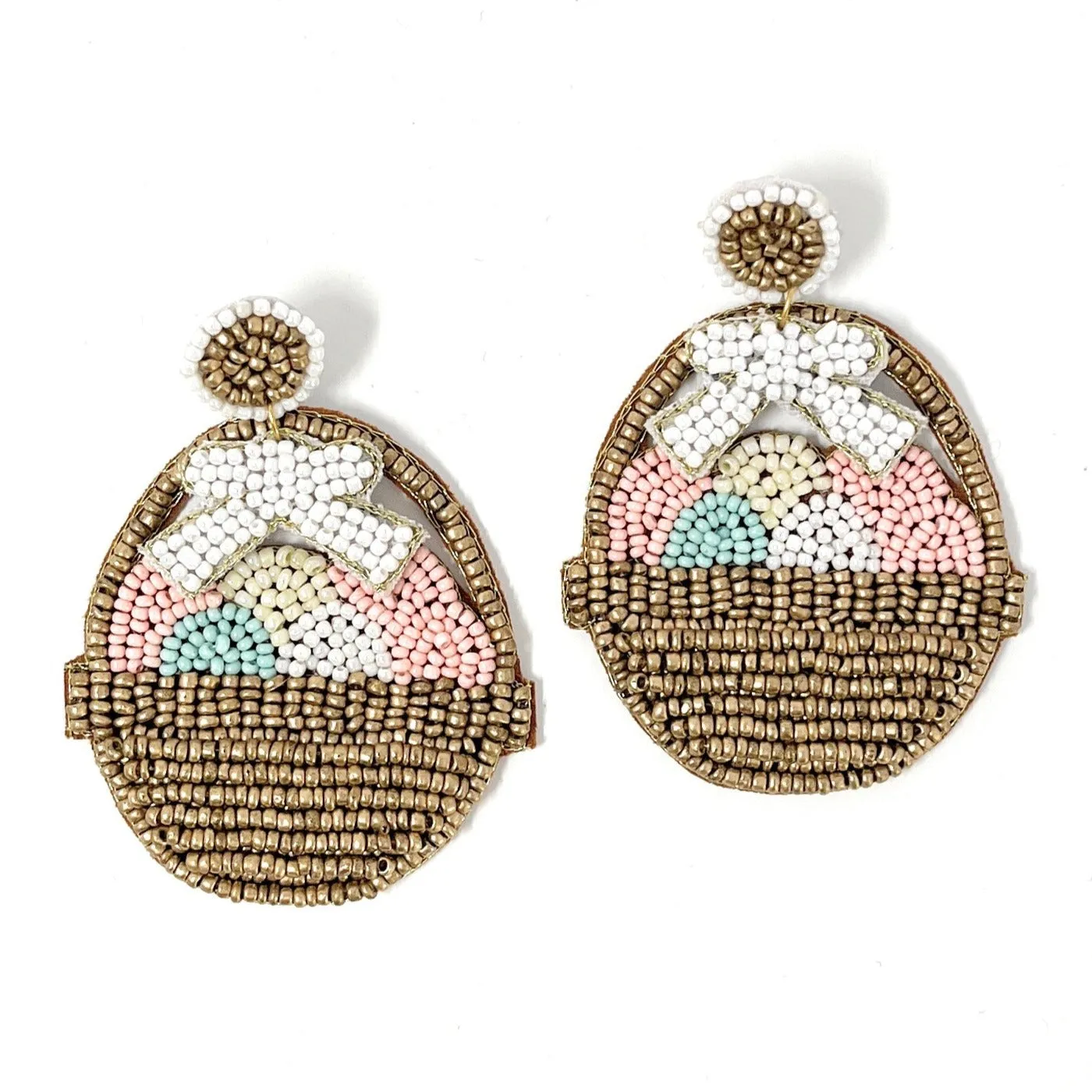 Beaded Easter Basket Earrings