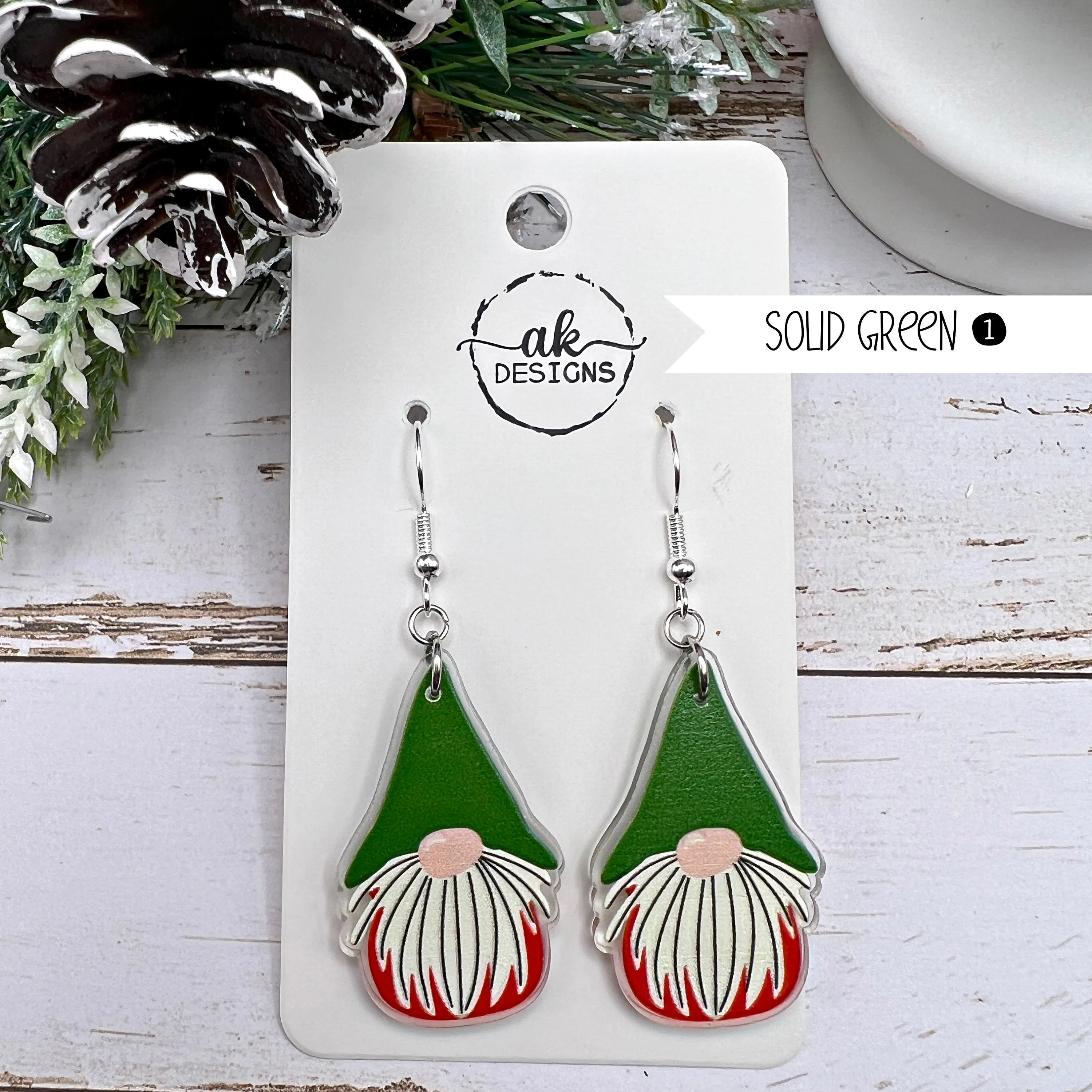 Bearded Gnome Christmas Earrings