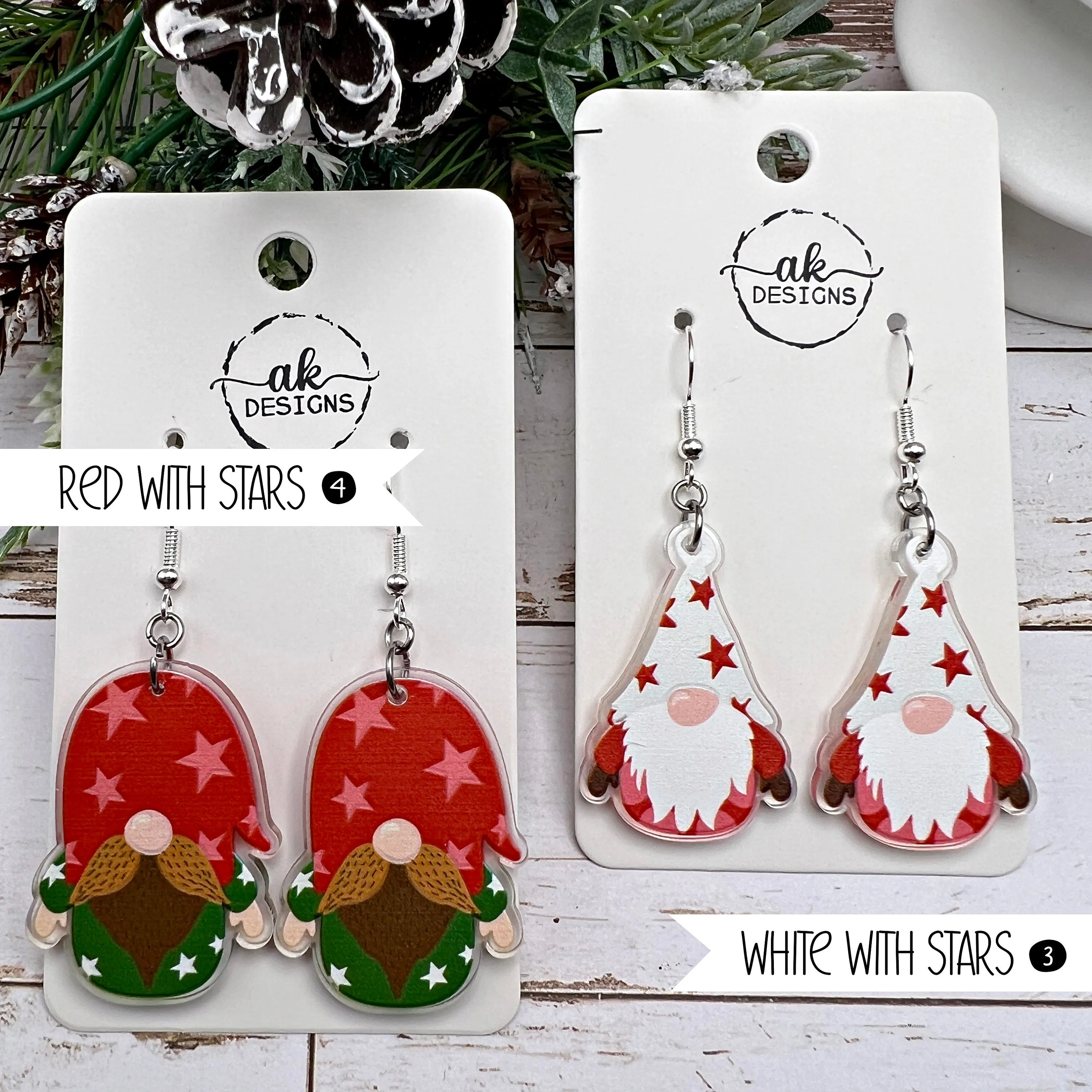 Bearded Gnome Christmas Earrings