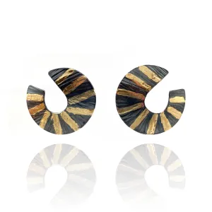 Black and Gold Striped Ear Curls