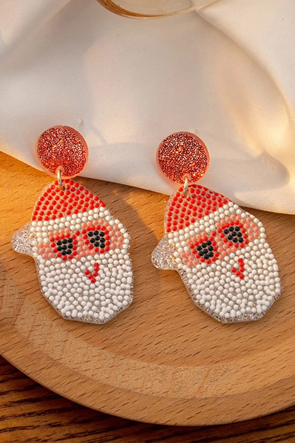 Bright Green Christmas Santa Claus Acrylic Earrings