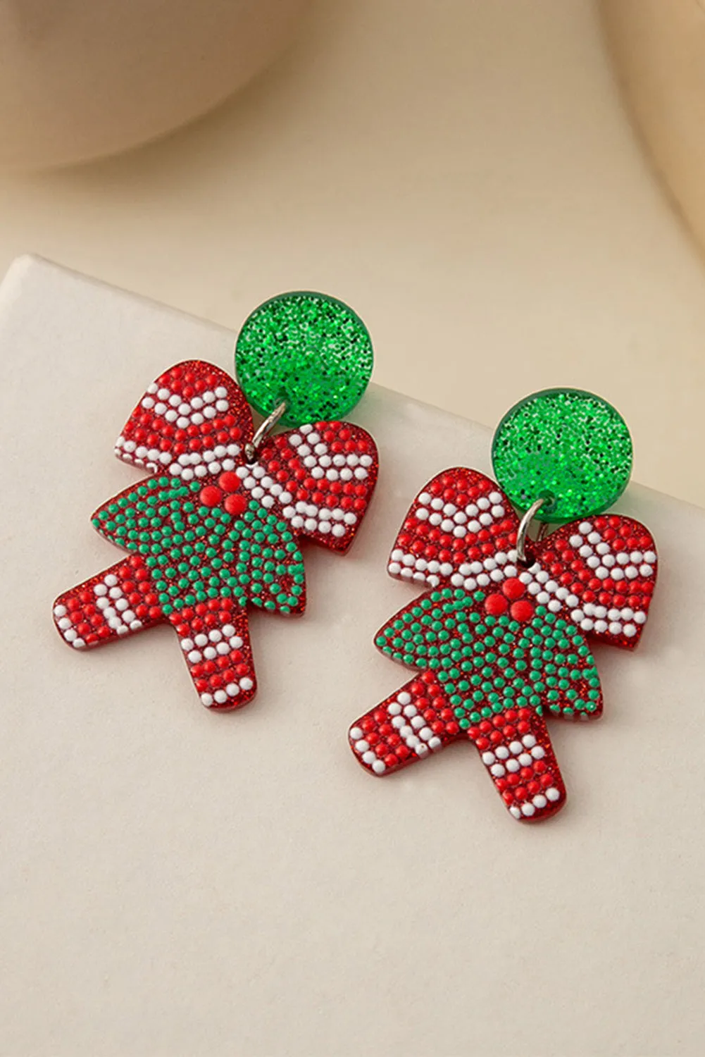 Bright Green Christmas Santa Claus Acrylic Earrings