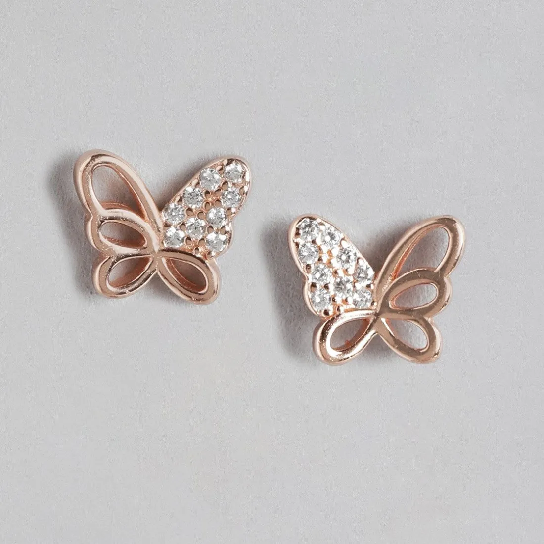 Butterfly Blush Rose Gold-Plated 925 Sterling Silver Earrings