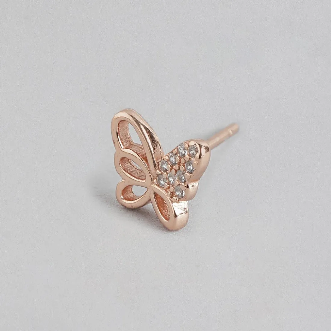 Butterfly Blush Rose Gold-Plated 925 Sterling Silver Earrings