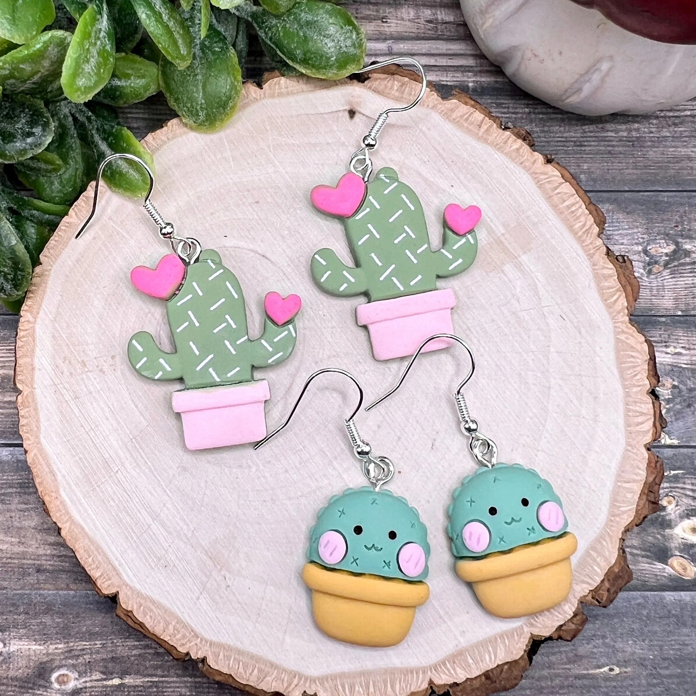 Cactus Succulent Plant Earrings - Clearance