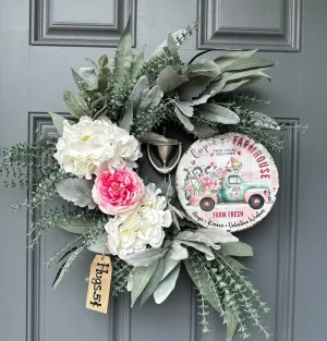 Charming Valentine's Day Farmhouse Wreath