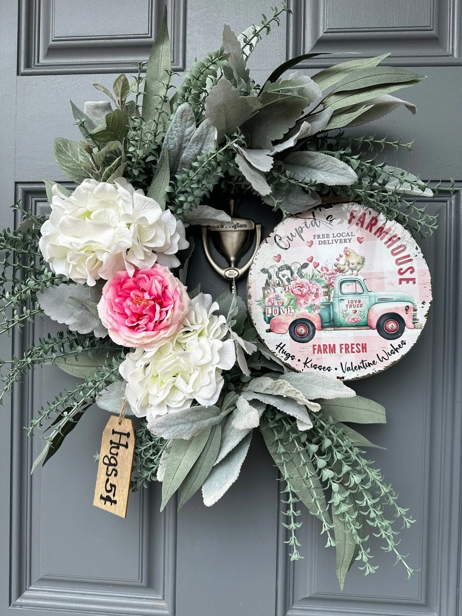 Charming Valentine's Day Farmhouse Wreath