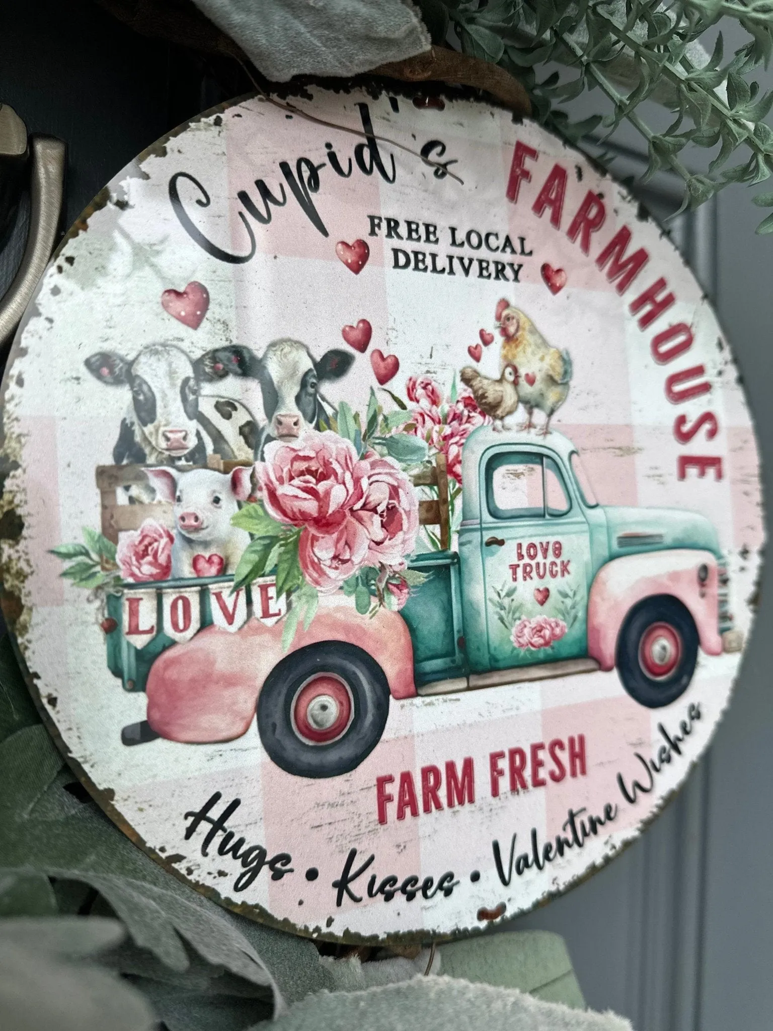 Charming Valentine's Day Farmhouse Wreath