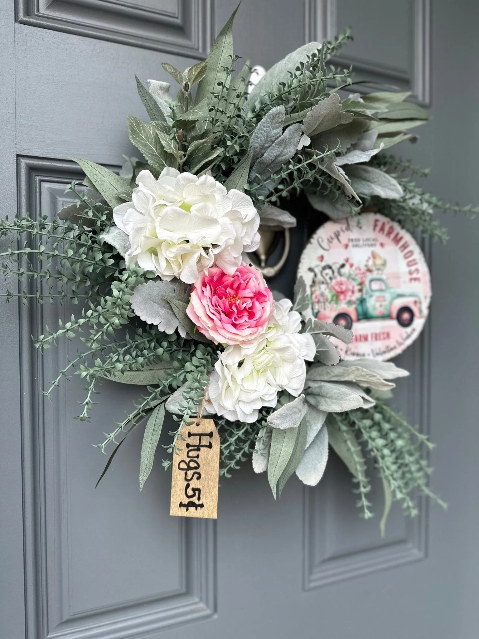 Charming Valentine's Day Farmhouse Wreath