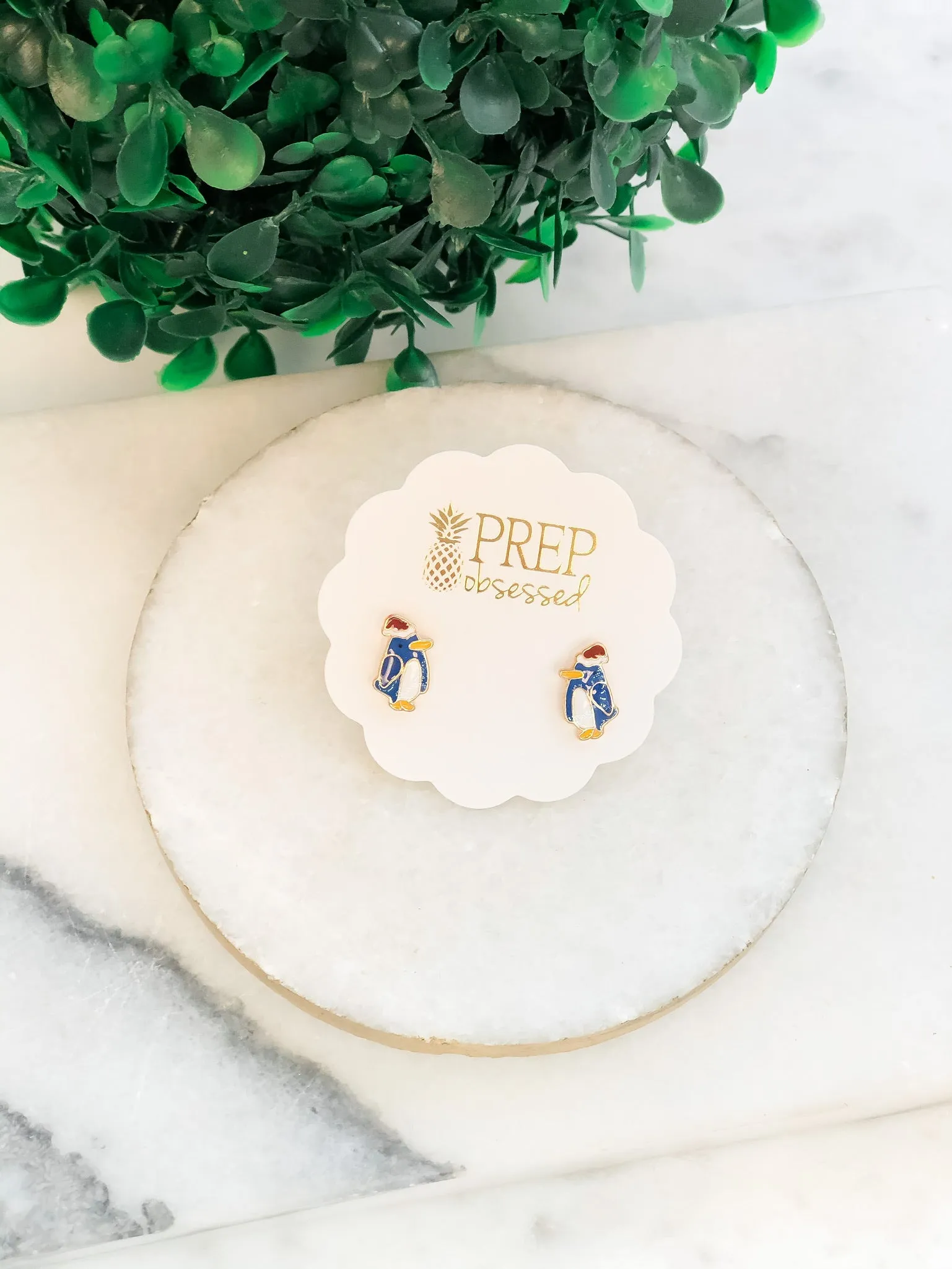 Christmas Hat Penguin Signature Enamel Studs