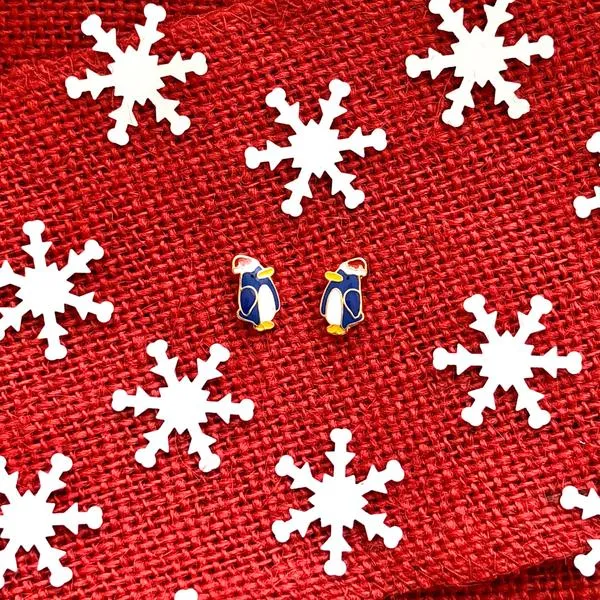 Christmas Hat Penguin Signature Enamel Studs