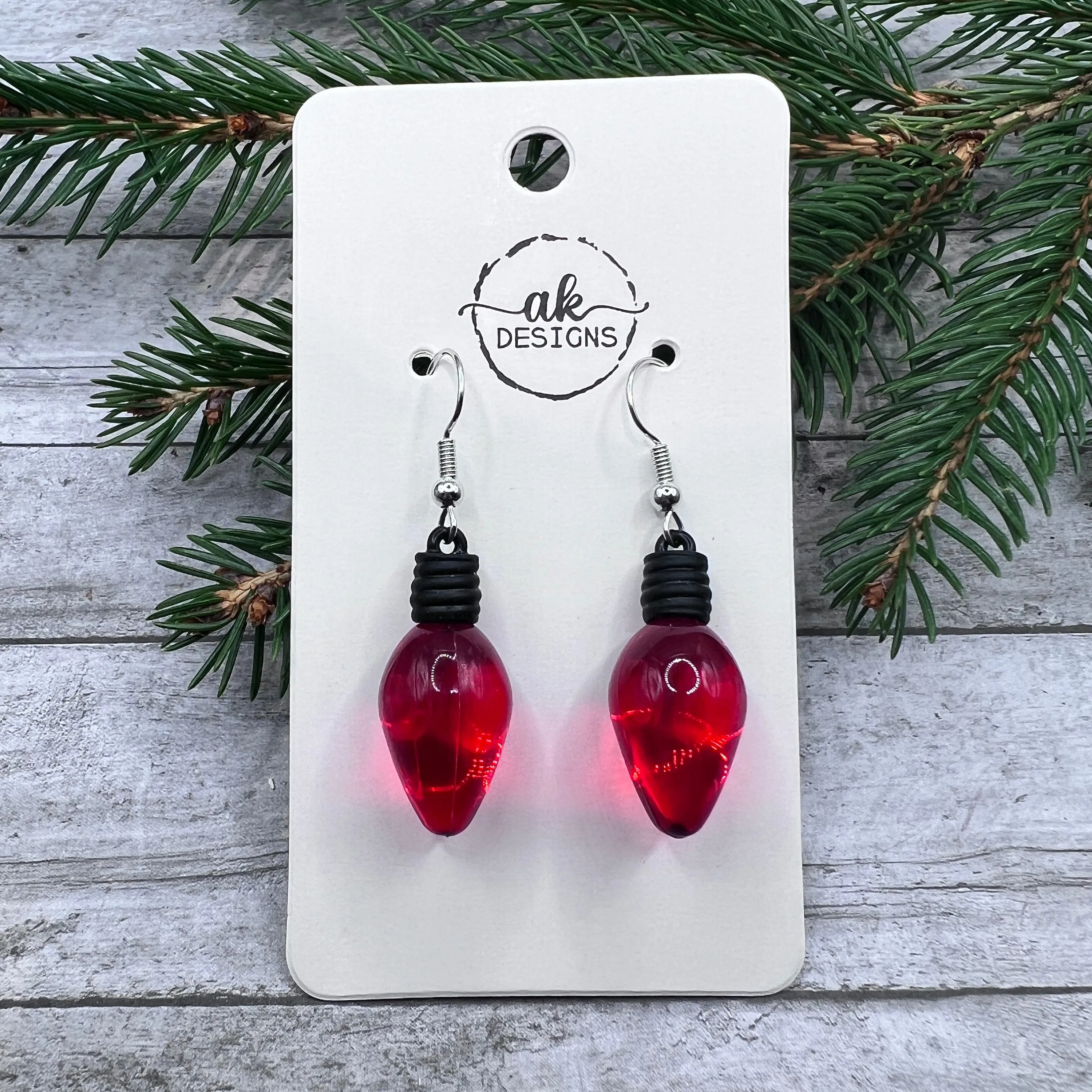 Christmas Holiday Holiday Light Bulb Tree Hypoallergenic  Earrings