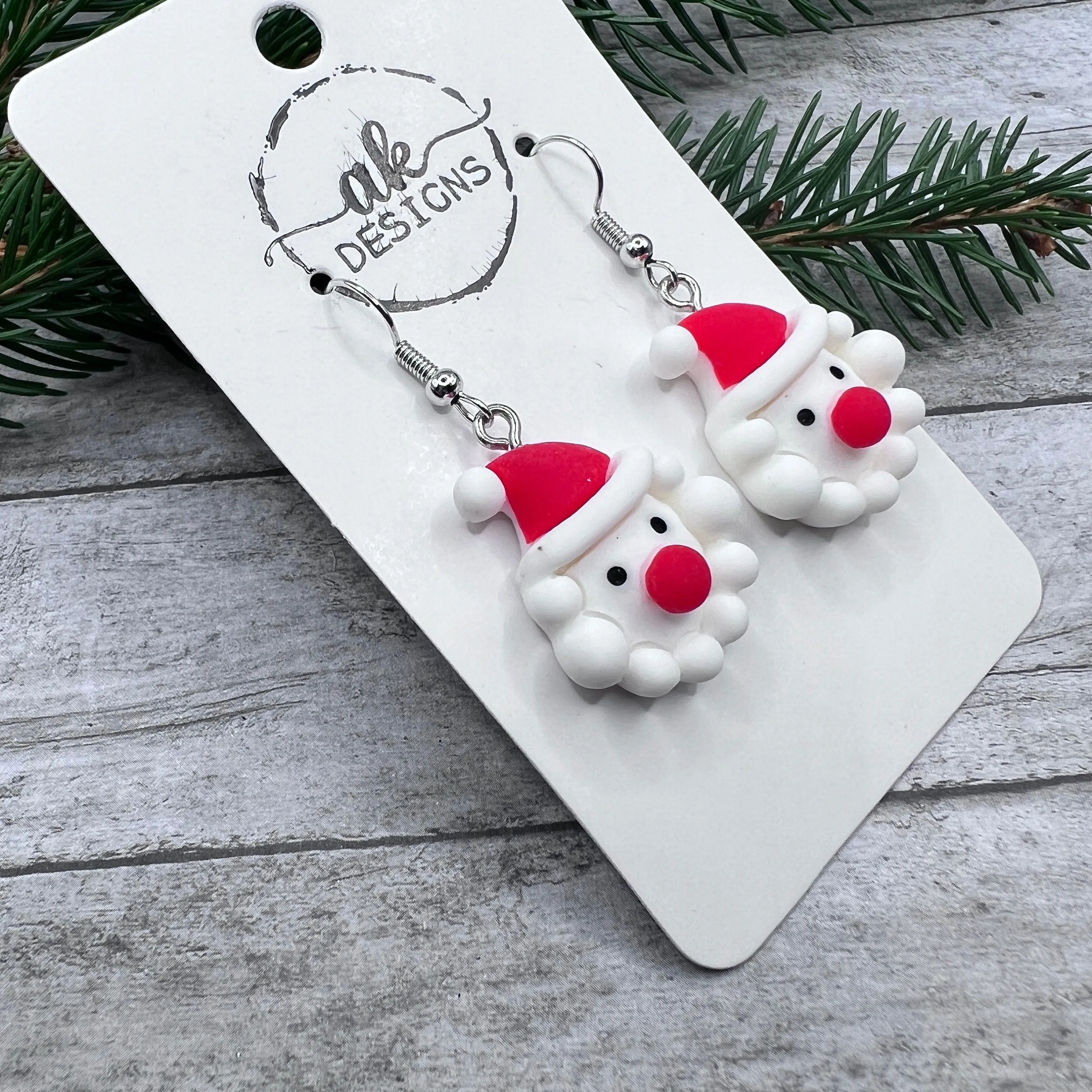 Christmas Santa Kawaii Hat Scarf Resin Hypoallergenic  Christmas Winter Earrings - Clearance