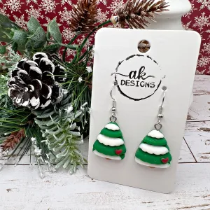 Christmas Tree Kawaii Cartoon Resin  Hypoallergenic Holiday Earrings