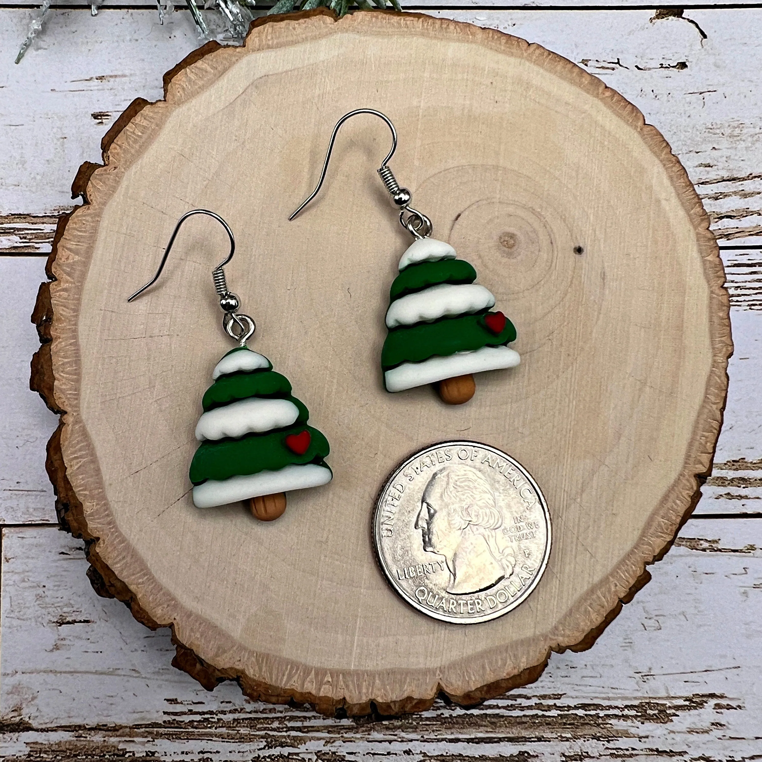 Christmas Tree Kawaii Cartoon Resin  Hypoallergenic Holiday Earrings