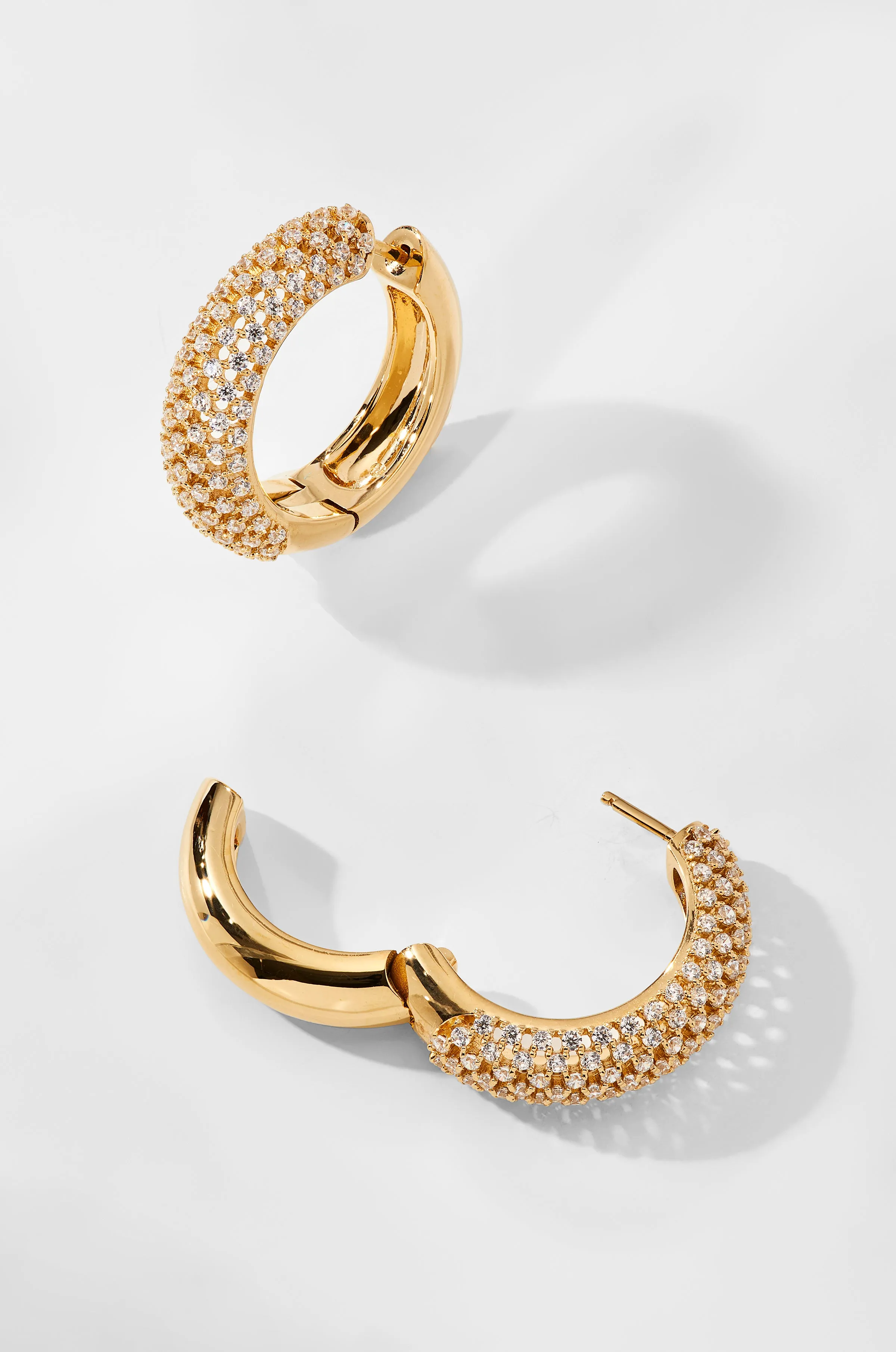 CLEO MEDIUM PAVE CZ HOOP EARRINGS