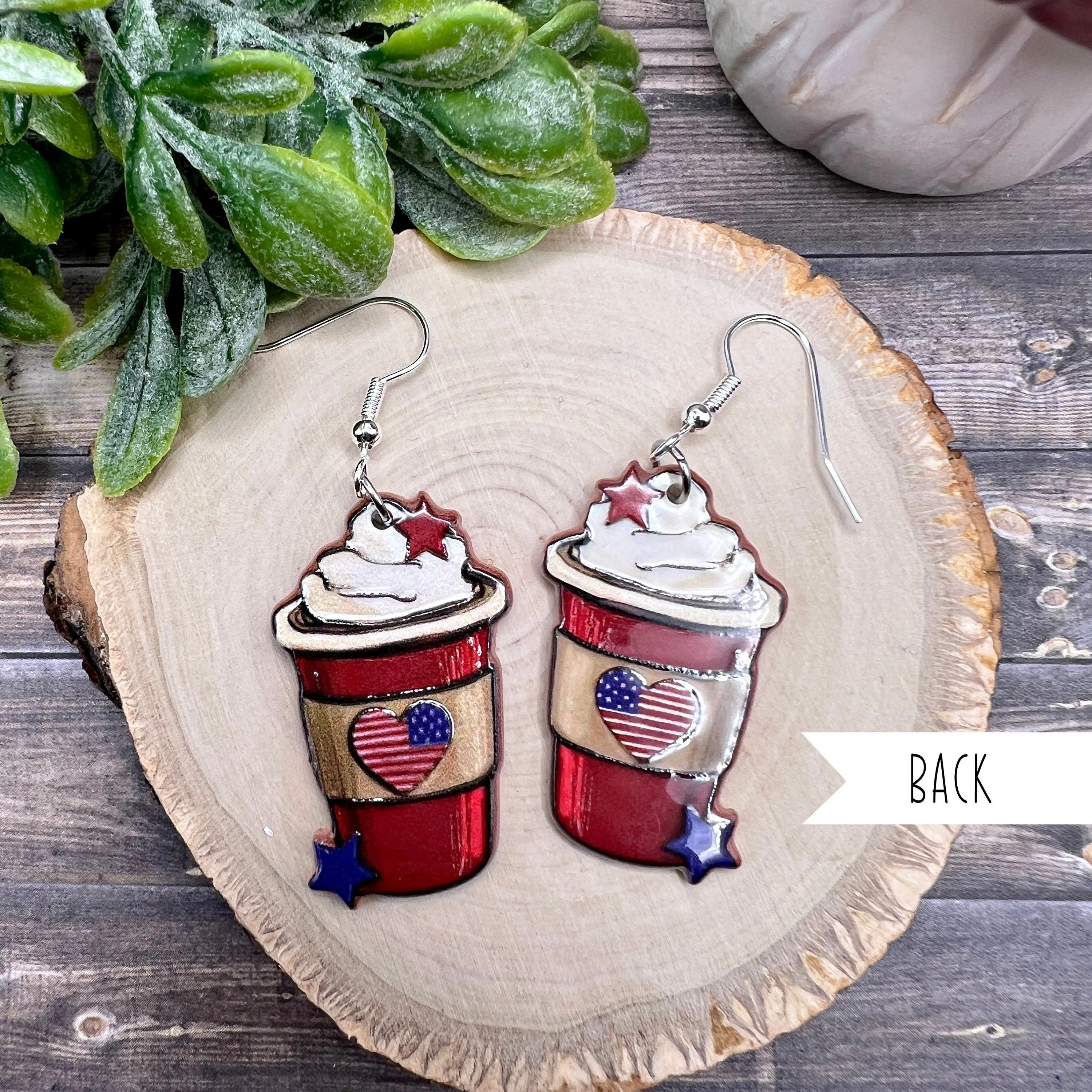 Coffee Latte Cappuccino Drink / Food Earrings