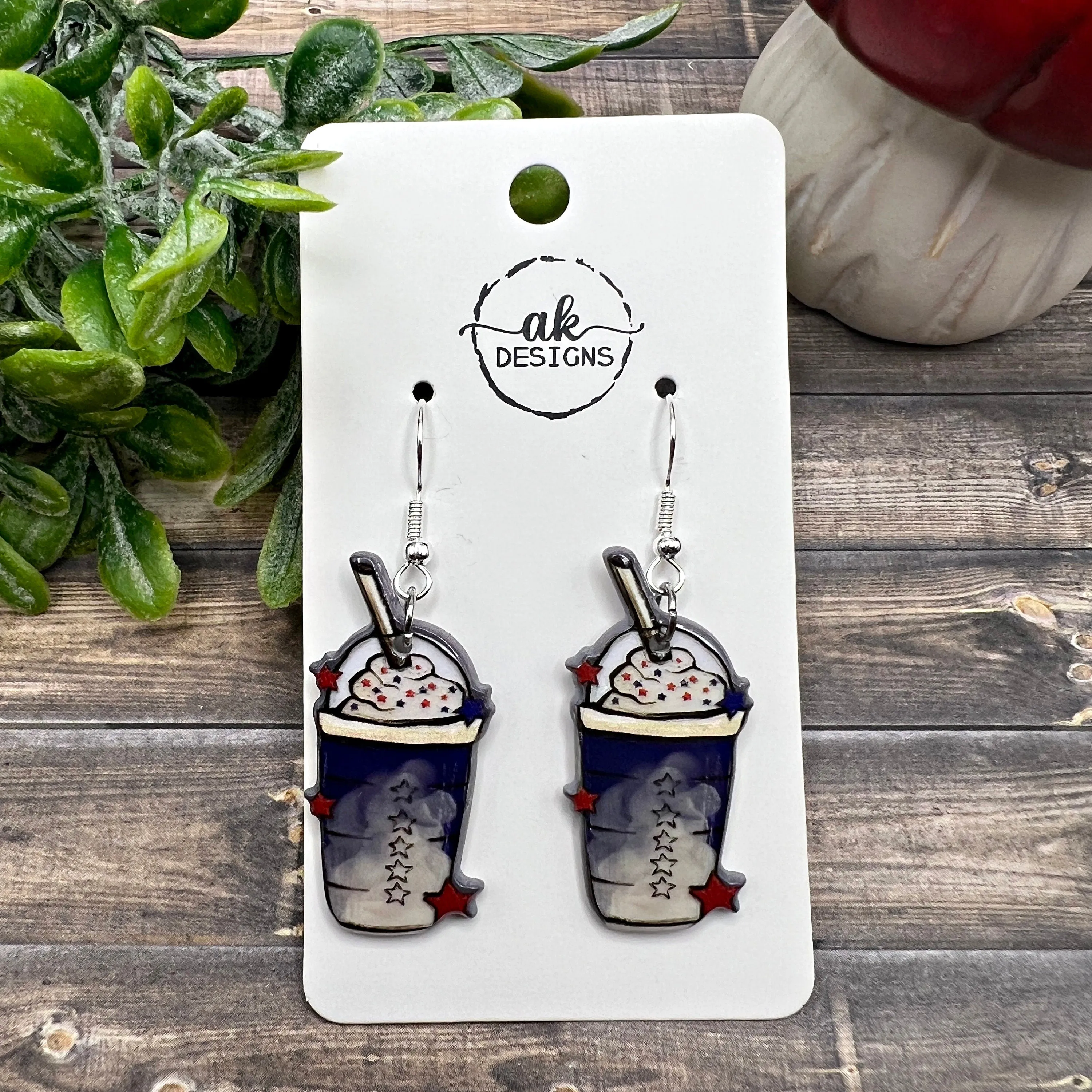 Coffee Latte Cappuccino Drink / Food Earrings