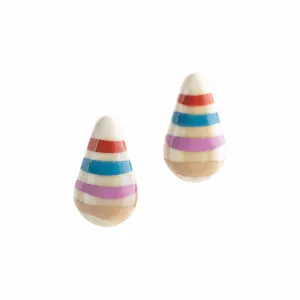 Colorful Stripe Dew Drop Earrings