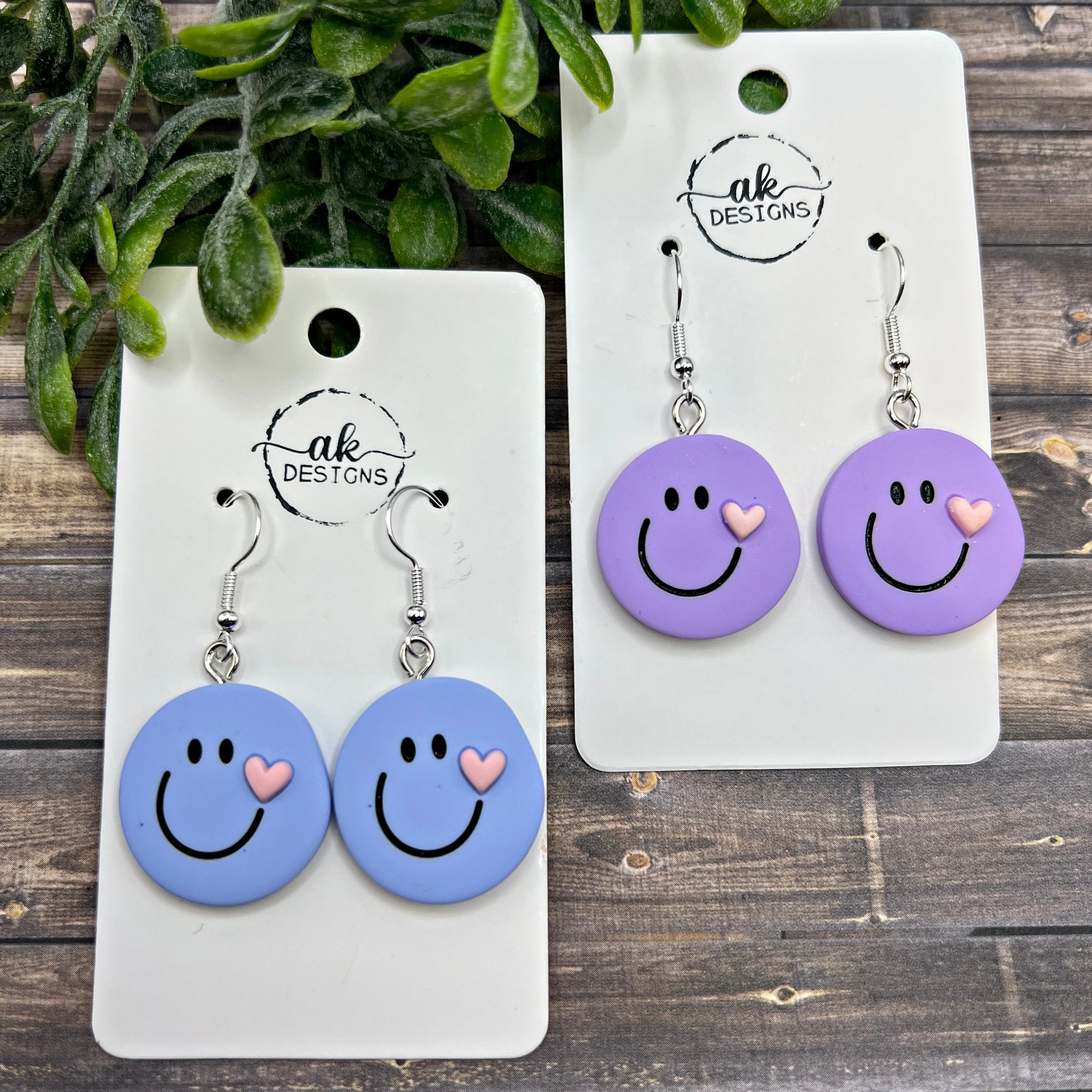 Cute Smiley Face Earrings, 7 Color Choices, Hypoallergenic, Lightweight, Adorable