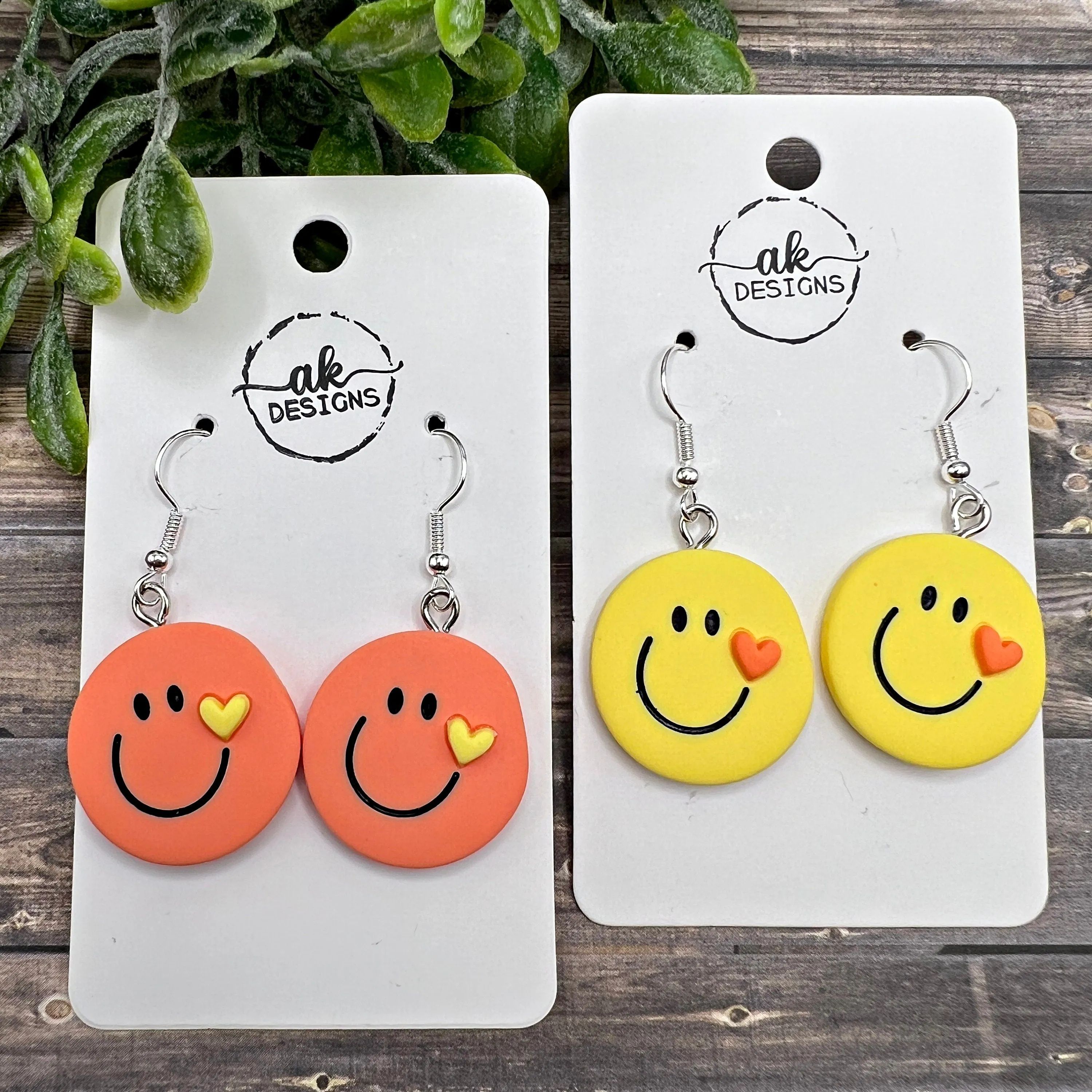 Cute Smiley Face Earrings, 7 Color Choices, Hypoallergenic, Lightweight, Adorable