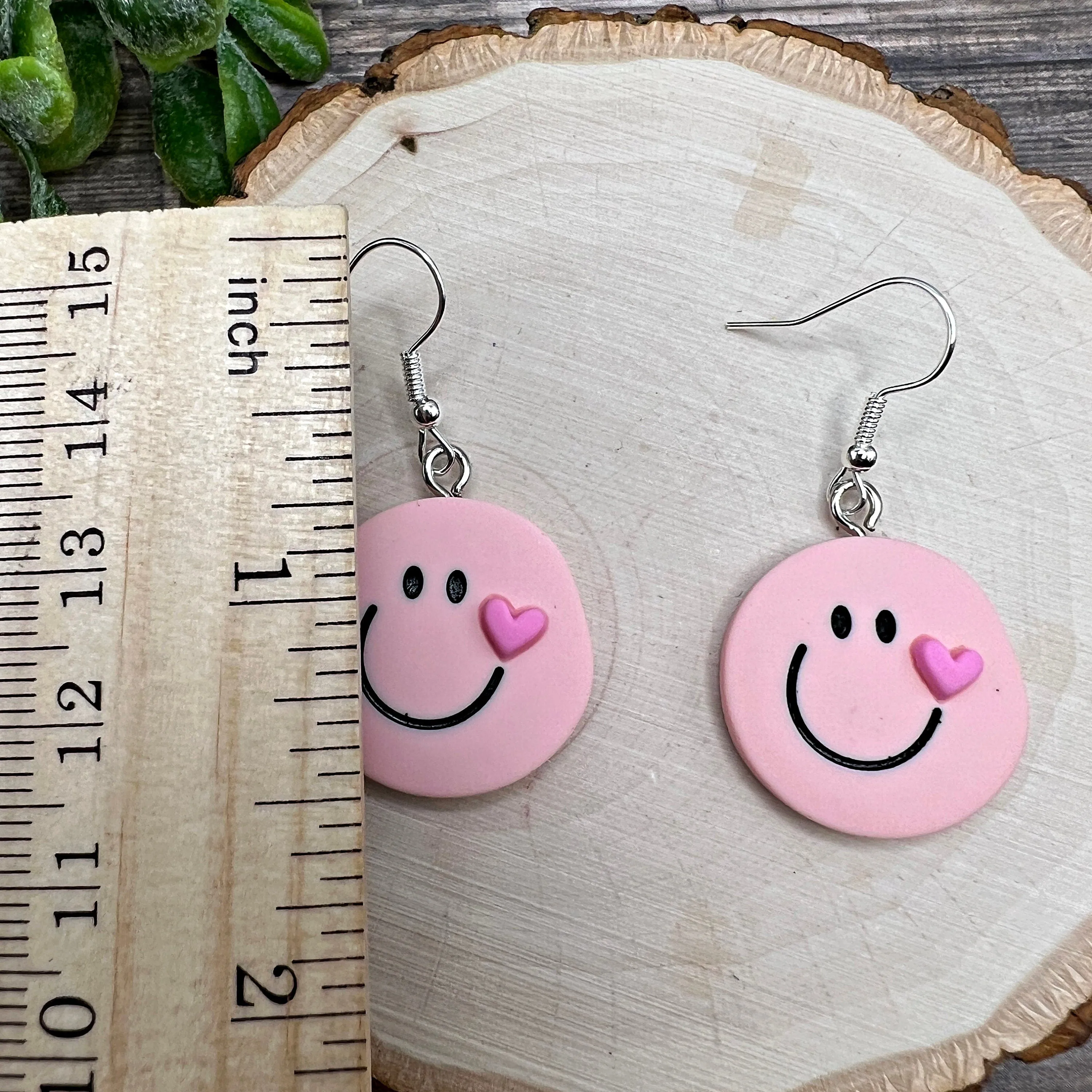 Cute Smiley Face Earrings, 7 Color Choices, Hypoallergenic, Lightweight, Adorable