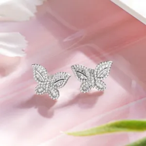 Dancing Butterflies Rhodium-Plated 925 Sterling Silver Earrings