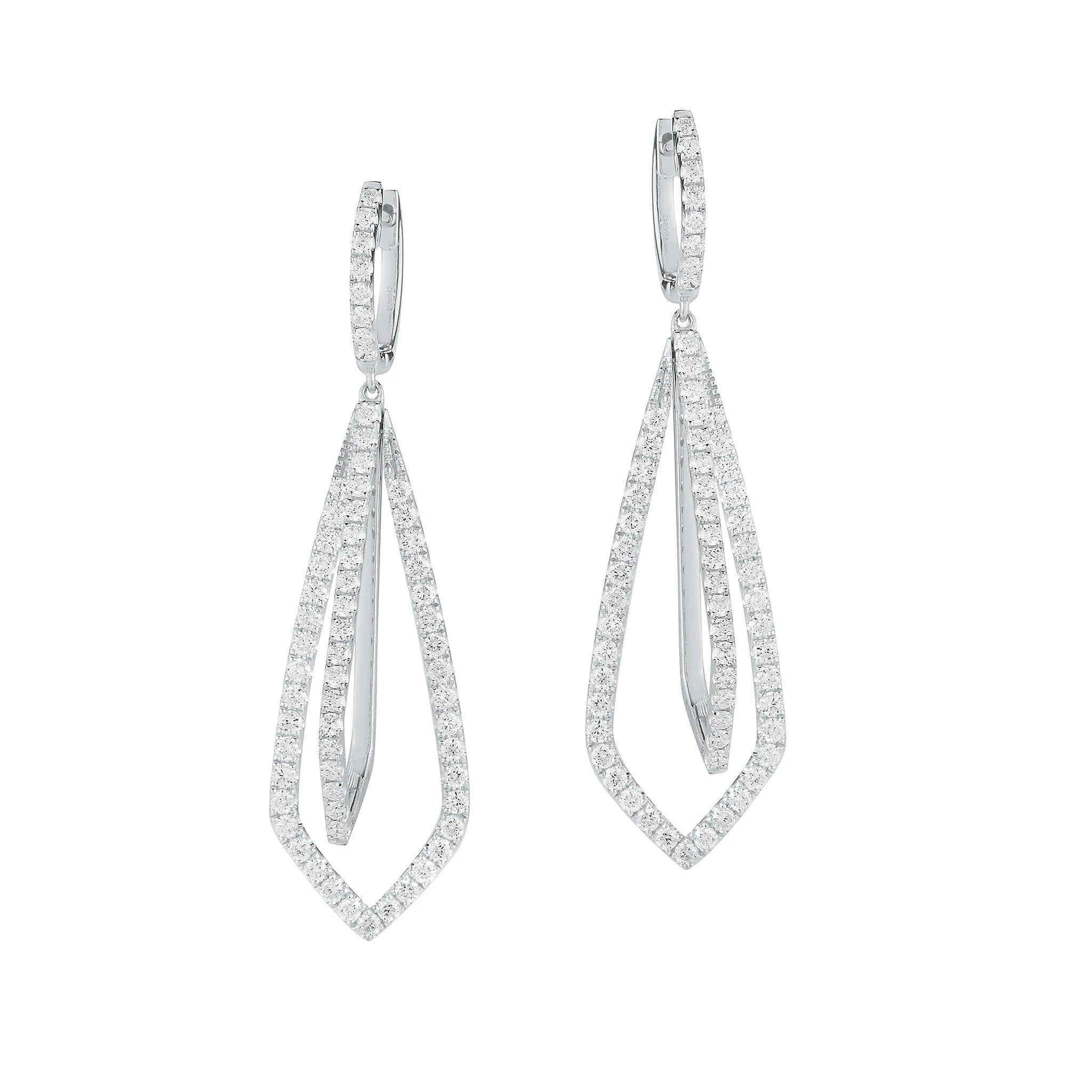 Diamond Geometric Drop Earrings