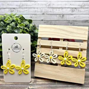 Ditsy Flower Daisy PlantDangle Earrings