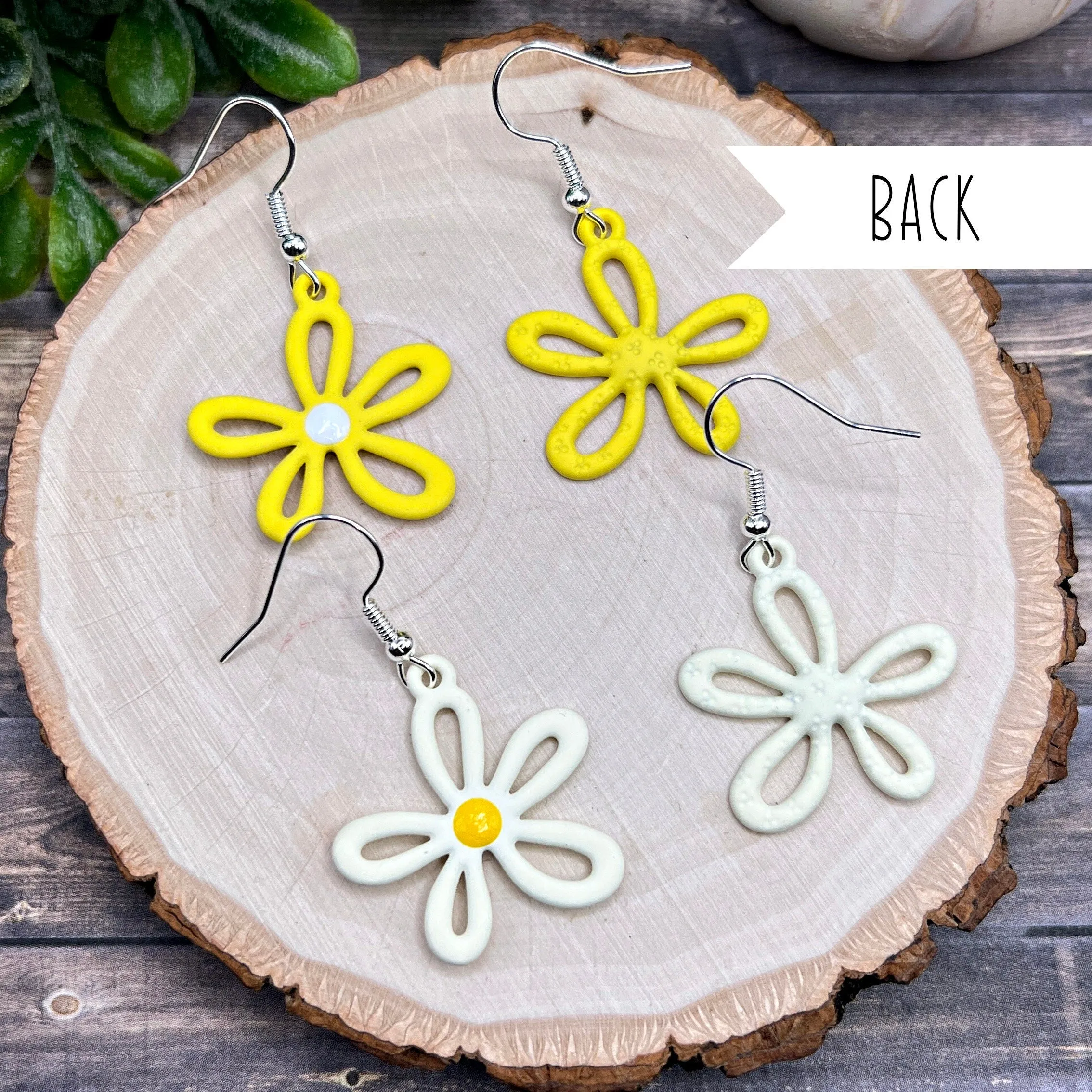 Ditsy Flower Daisy PlantDangle Earrings