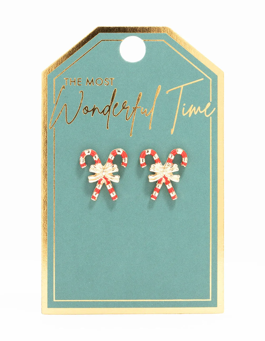 Double Candy Cane & Bow Earrings