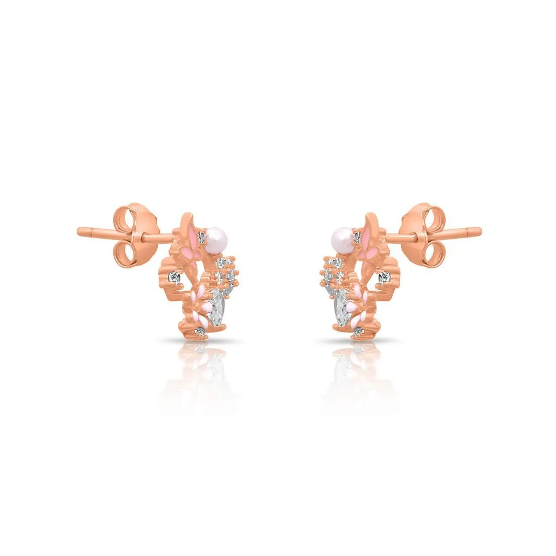 Dreamy Butterfly Rose Gold Plated 925 Sterling Silver Earrings