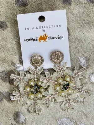 Encrusted Snowflake Earrings