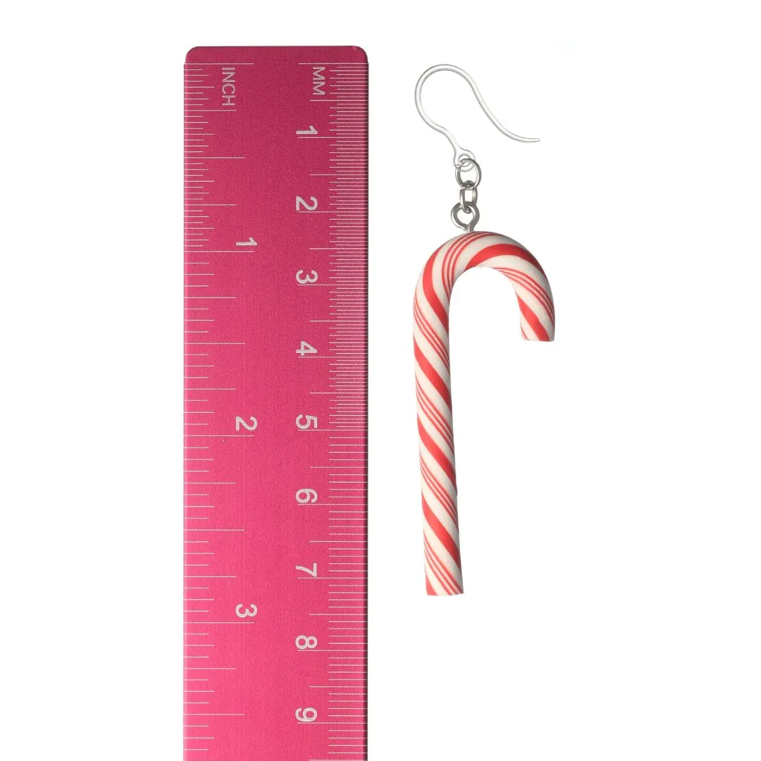 Exaggerated Candy Cane Dangles Hypoallergenic Earrings for Sensitive Ears Made with Plastic Posts