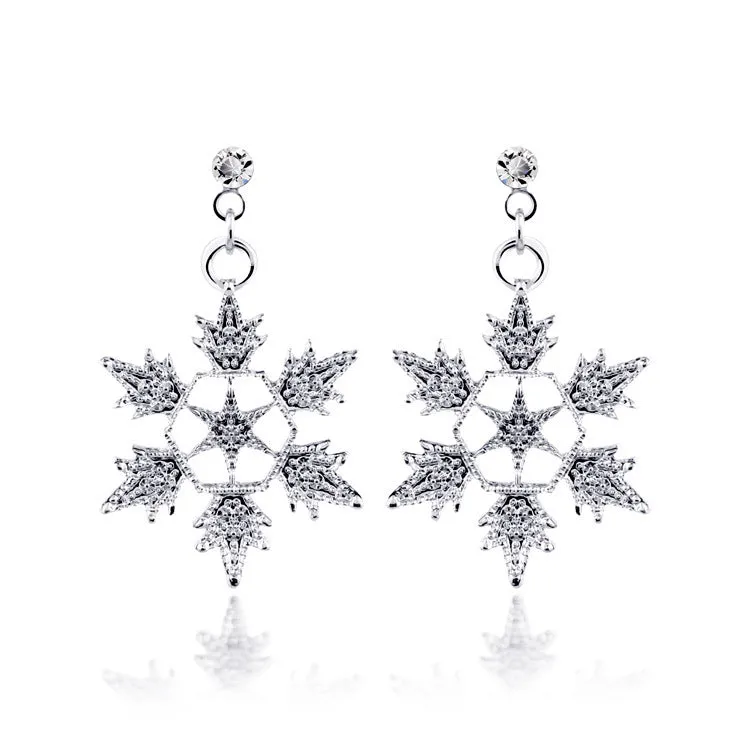 Exquisite Bridal  Snowflake Necklace, Earring Set, Wedding Jewelry,