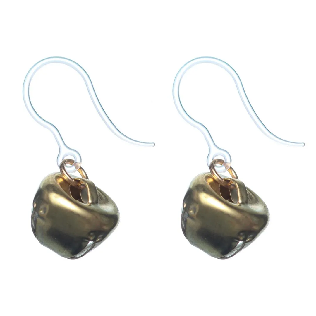 Festive Jingle Bell Dangles Hypoallergenic Earrings for Sensitive Ears Made with Plastic Posts