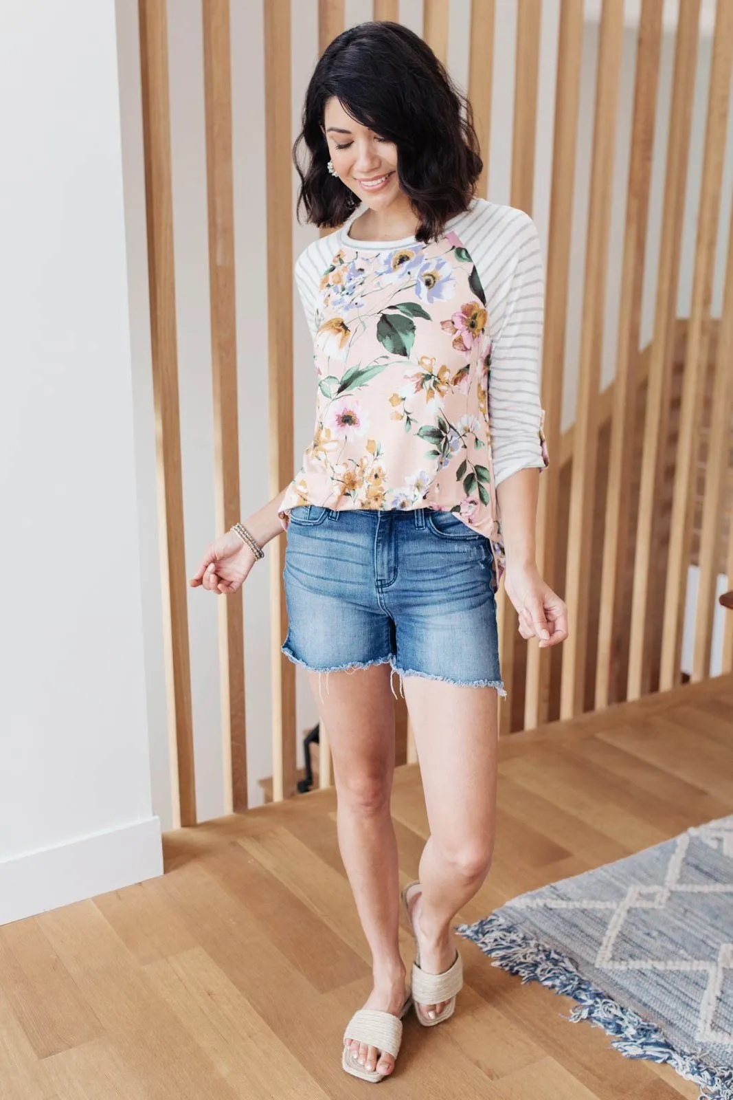 Floral Watercolor Raglan Top