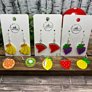 Fruity Summer Bright Fruit Foodie Earrings