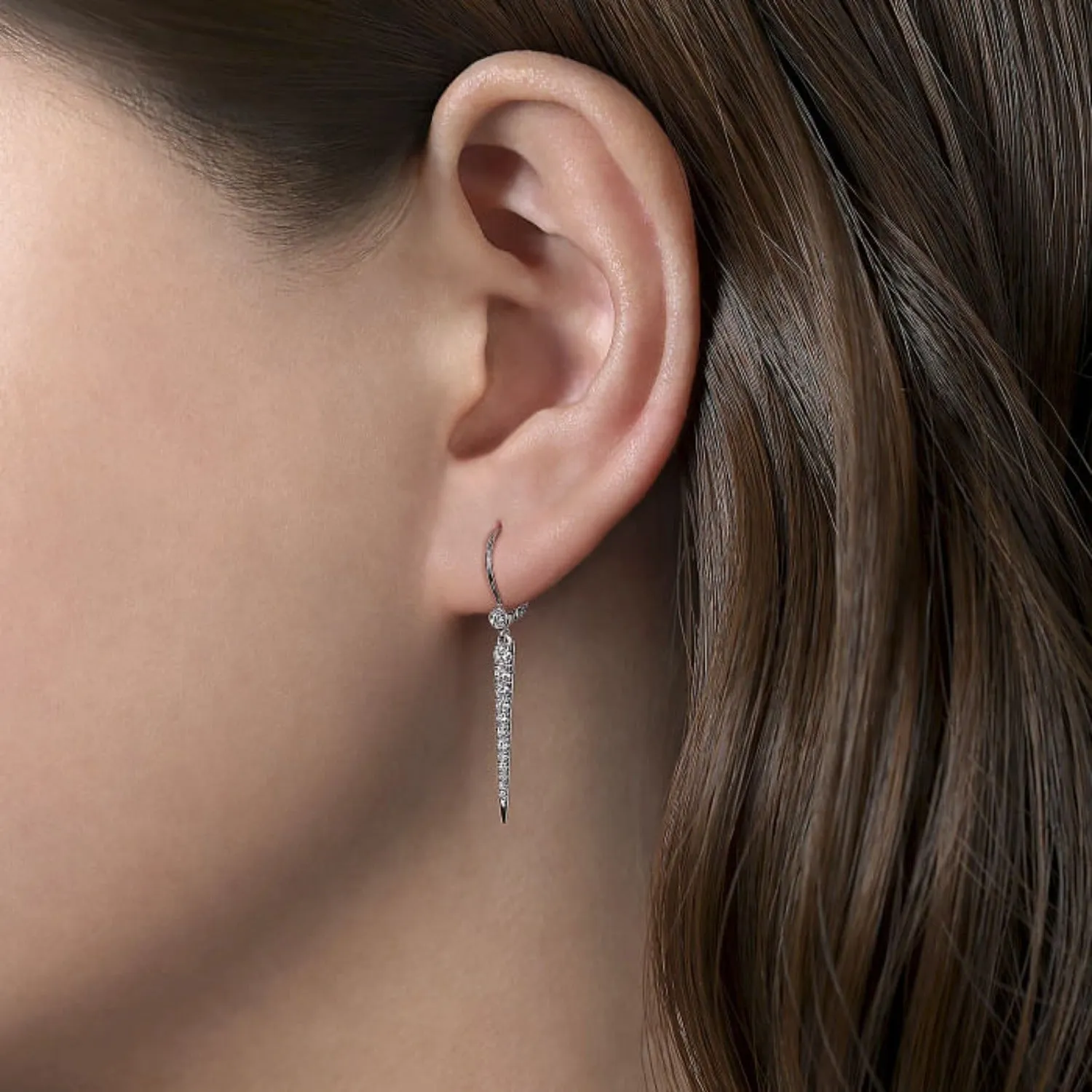 Gabriel & Co.  Diamond Dangle "Slice" Earrings