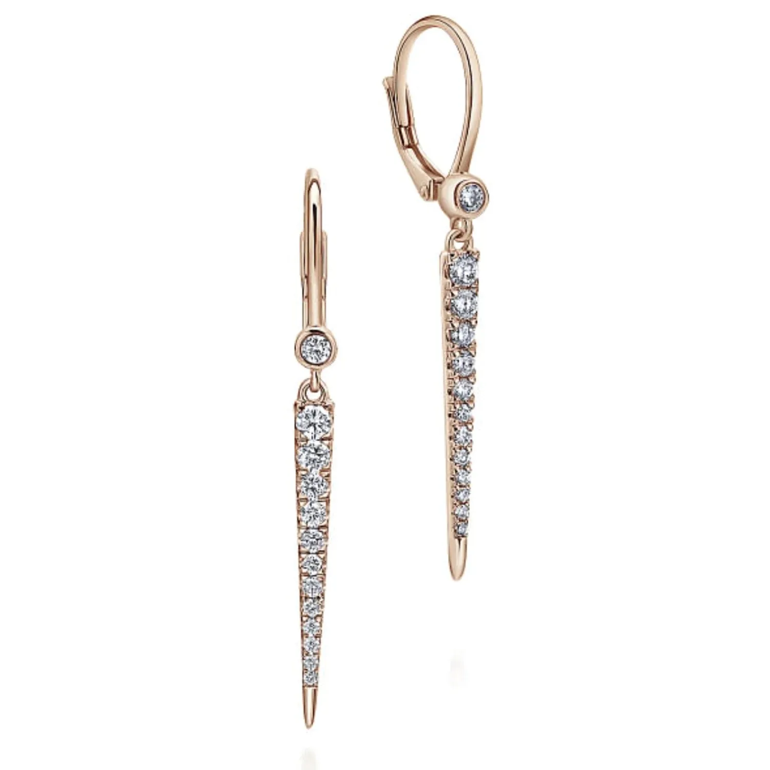 Gabriel & Co.  Diamond Dangle "Slice" Earrings